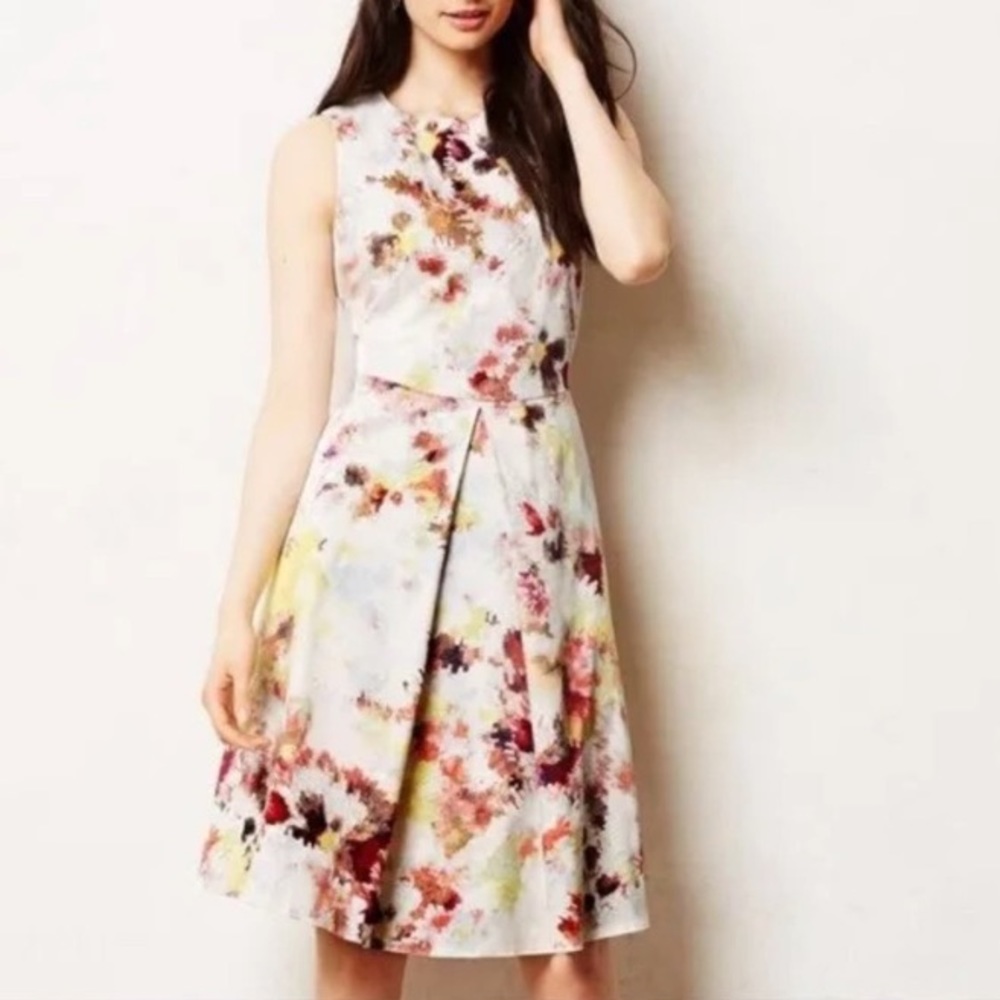 ANTHROPOLOGIE x HUNTER BELL pixelated Floral dress SZ: 10
